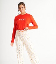 Loungeable Red Trouser Pyjama Set with Fox Print
